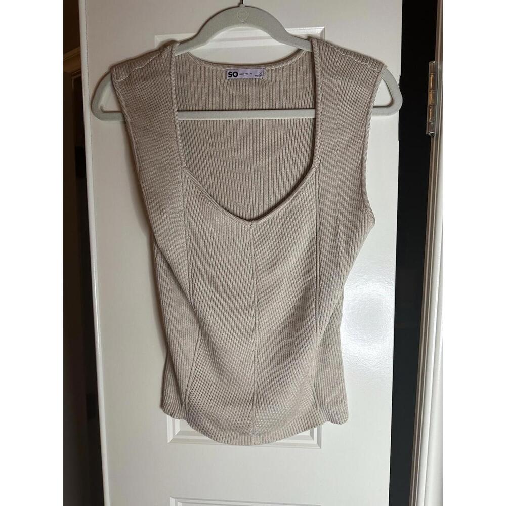 NWOT SO Good For Life Sweater Tank Beige Size XL